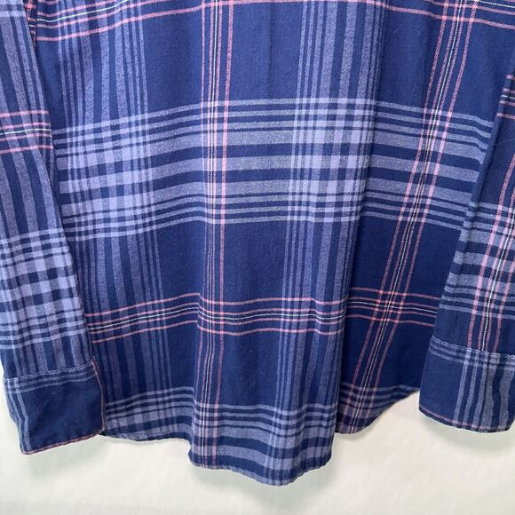 Orvis Button Up Flannel Shirt Mens Size Small Blue Pink Plaid Long Sleeve EUC - Picture 10 of 12